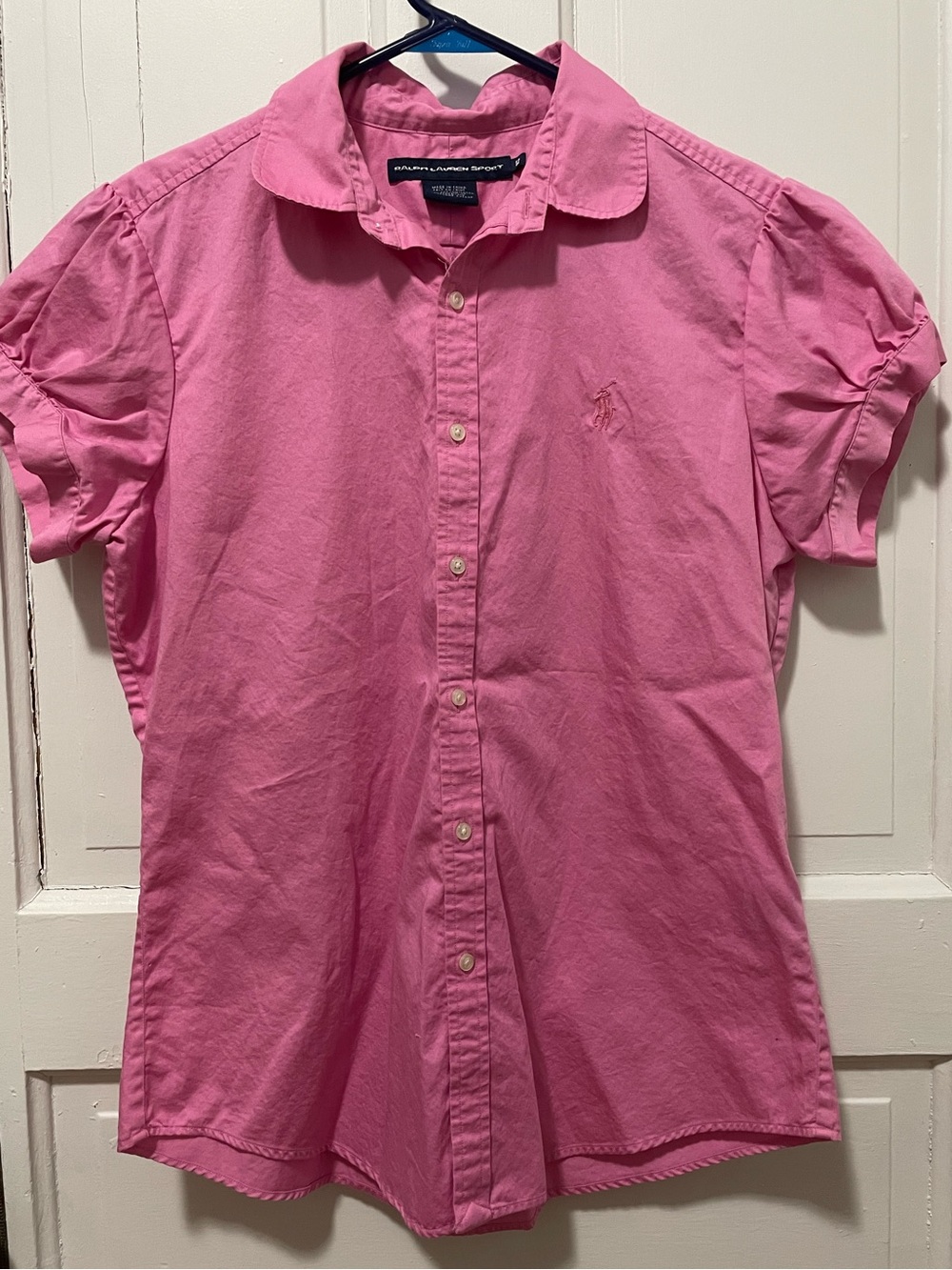 Ralph Lauren Sport Women’s Pink Short Sleeve Button Down Shirt Size XS